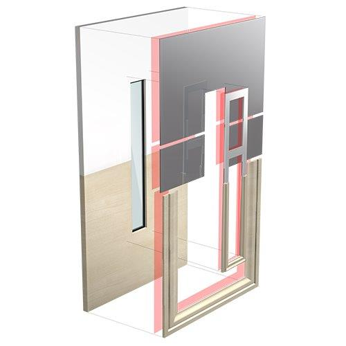 Decorative elements are attached to a door with adhesive tape.jpg